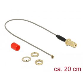  Delock Antenna kábel SMA anya válaszfali csatlakozóval ferrittekercs apa MHF  I csatlakozó 1.13 20 c