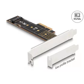   Delock PCI Express x4-kártya - 1 x belső NVMe M.2 Key M 110 mm - alacsony profilú formatényező