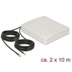   Delock LTE MIMO antenna 2 x SMA dugó 8 dBi irányított 8 dBi RG-58 csatlakozókábellel 10 m fehér kült