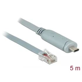   Delock Adapter USB 2.0 C-típusú apa > 1 x soros RS-232 RJ45 apa 5,0 m szürke (89892)