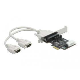   Delock PCI Express Kártya > 2 x soros RS-232 tápfeszültséggel 5 V / 12 V (89909)