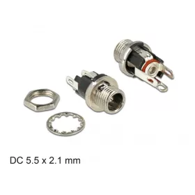   Delock DC bulkhead anya csatlakozó 5,5 x 2,1 x 9,5 mm dugóméretű anya (89910)