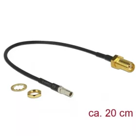   Delock Antennakábel SMA jack válaszfal > TS-9 dugó RG-174 20 cm fekete