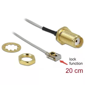   Delock Antenna kábel SMA anya válaszfali csatlakozóval apa MHF  I LK-dugó 1.13 20 cm menethossz 10 m