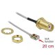 Delock Antenna kábel SMA anya válaszfali csatlakozóval apa MHF  I LK-dugó 1.13 20 cm menethossz 10 m