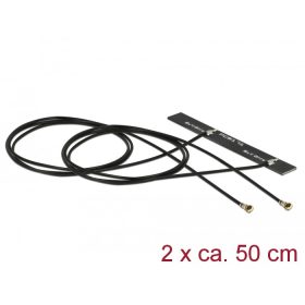   Delock WLAN 802.11 ac/a/h/b/g/n ikerantenna, 2 x MHF  4L csatlakozódugó, 3 - 5 dBi, 1.13 2 x 50 cm-e (89933)