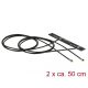 Delock WLAN 802.11 ac/a/h/b/g/n ikerantenna, 2 x MHF  4L csatlakozódugó, 3 - 5 dBi, 1.13 2 x 50 cm-e (89933)