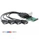 Delock PCI Express Kártya > 4 x soros RS-232 tápfeszültséggel