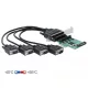 Delock PCI Express Kártya > 4 x soros RS-232 tápfeszültséggel
