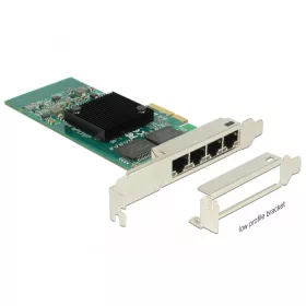 Delock PCI Express Kártya > 4 x Gigabit LAN
