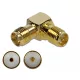 Delock Adapter, SMA csatlakozóhüvely apa RP-SMA csatlakozóhüvely 90  10 GHz (89953)