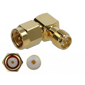   Delock Adapter SMA-dugó apa RP-SMA csatlakozóhüvely 90  10 GHz