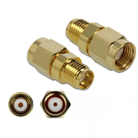   Delock Adapter RP-SMA-dugó apa SMA csatlakozóhüvely 10 GHz (89976)