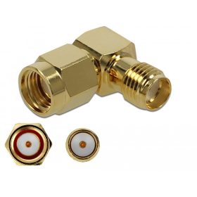  Delock Adapter RP-SMA-dugó apa SMA csatlakozóhüvely 90  10 GHz