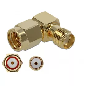  Delock Adapter SMA-dugó apa SMA csatlakozóhüvely 90  10 GHz (89979)