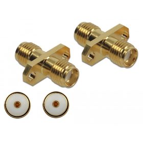   Delock Adapter, SMA hüvely apa SMA hüvely, panelrögzítés 10 GHz (89980)