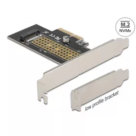  Delock PCI Express x4-kártya - 1 x belső NVMe M.2 Key M 80 mm - alacsony profilú formatényező