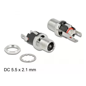  Delock DC csatlakozó anya 5,5 x 2,1 x 12,0 mm-es forrasztott foglalatfej verzióval