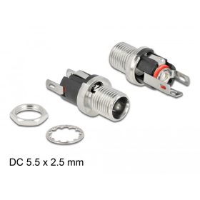   Delock DC csatlakozó anya 5,5 x 2,5 x 12,0 mm-es forrasztott foglalatfej verzióval (90057)