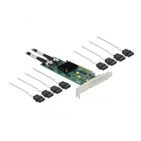   Delock 8 portos SATA PCI Express x8 Kártya kapcsolódó kábellel