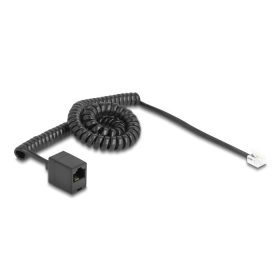   Delock Telefon csavart kábel RJ11 apa - RJ45 anya fekete színű 3 m (90064)