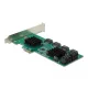 Delock 8 portos SATA PCI Express x1 Kártya - alacsony profilú formatényező