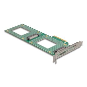   Delock PCI Express 4.0 x8 kártya - 2 x belső U.2 NVMe SFF-8639 - elágazás (H x Sz 236 x 87 mm) (90151)