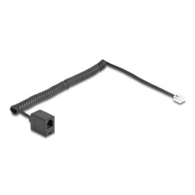   Delock Telefon csavart kábel RJ11 apa - RJ11 anya fekete színű 2 m (90231)