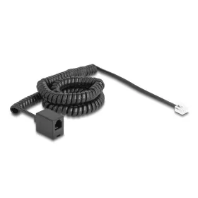   Delock Telefon csavart kábel RJ11 apa - RJ11 anya fekete színű 5 m (90233)