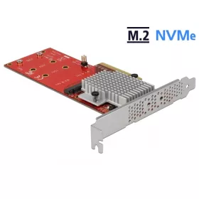   Delock PCI Express x8 kártya - 2 x belső NVMe M.2 M-kulcs - alacsony profilú formatényező