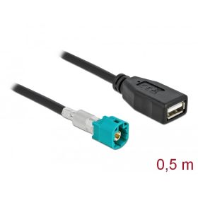   Delock Kábel HSD Z apa - A-típusú USB 2.0 anya 0,5 m (90310)