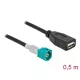 Delock Kábel HSD Z apa - A-típusú USB 2.0 anya 0,5 m (90310)
