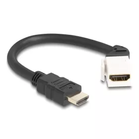  Delock Keystone modul HDMI kábel apa - anya 45 -ban hajlított 8K 60 Hz 20 cm, fekete (90319)
