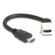 Delock Keystone modul HDMI kábel apa - anya 45 -ban hajlított 8K 60 Hz 20 cm, fekete (90319)