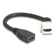 Delock Keystone modul HDMI kábel anya - anya 45 -ban hajlított 8K 60 Hz 20 cm, fekete (90322)