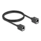 Delock Hálózat bővítő kábel RJ45 anya - RJ45 anya Cat.6A S/FTP 1 m fekete (90325)