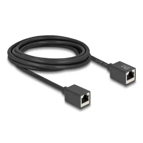   Delock Hálózat bővítő kábel RJ45 anya - RJ45 anya Cat.6A S/FTP 3 m fekete (90332)