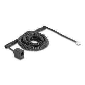   Delock Telefon csavart kábel RJ11 apa - RJ11 anya fekete színű 10 m (90347)