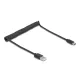 Delock USB 2.0 tekercselt kábel USB Type-A apa   USB Type-C  apa, 0,45 m   0,75 m fekete