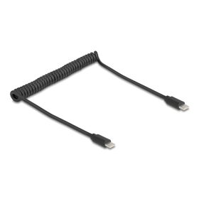   Delock USB 2.0 Type-C  tekercses kábel, apa-apa 0,45 m-től 0,75 m-ig fekete