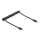 Delock USB 2.0 Type-C  tekercses kábel, apa-apa 0,45 m-től 0,75 m-ig fekete