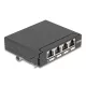 Delock Mini asztali patch panel, RJ45 aljzat, 4 port, Cat.6A, árnyékolt, fekete
