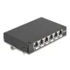 Delock Mini asztali patch panel, RJ45 aljzat, 6 port, Cat.6A, árnyékolt, fekete
