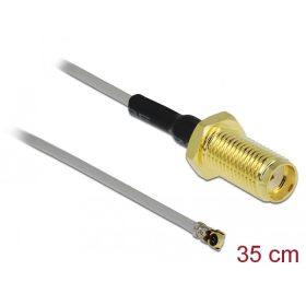   Delock antenna kábel SMA anya-apa MHF  4 -dugó 0.81 10mm 35cm (90398)