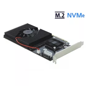   Delock PCI Express x8 / x16 kártya - 4 x belső NVMe M.2 M-kulcs M-kulcs