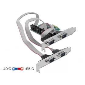 DeLock 4x Soros RS-232 port bővítő kártya PCIe (90410)