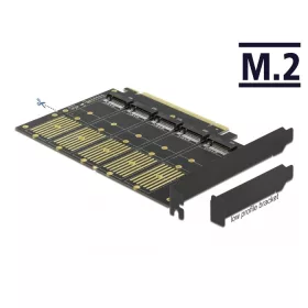   Delock PCI Express x16-kártya > 5 x belső M.2 aljzat B nyílással / SATA (90435)