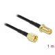 Delock antenna kábel RP-SMA-dugó - RP-SMA-hüvely LMR/CFD100 1m  (90443)