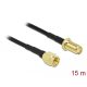Delock Antennakábel RP-SMA-dugó - RP-SMA-hüvely LMR/CFD100, 15 m low loss