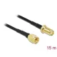Delock Antennakábel RP-SMA-dugó - RP-SMA-hüvely LMR/CFD100, 15 m low loss